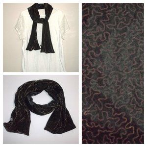 Black and Brown Scarf J & X N Y Velvet Like Fashion Accessory Woman Scarves S33